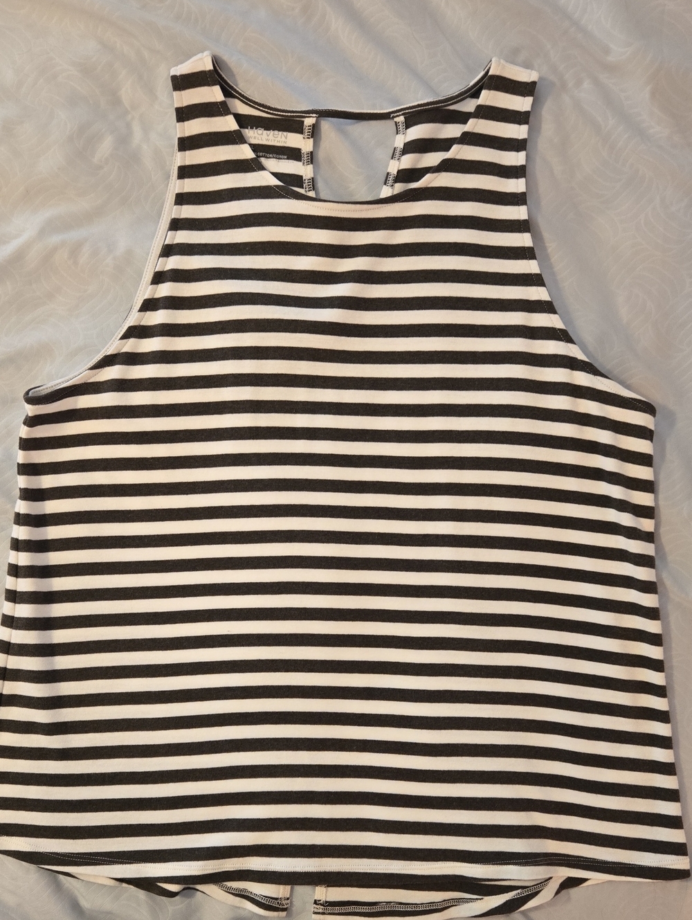 Haven Charcoal & White Striped Tank Top